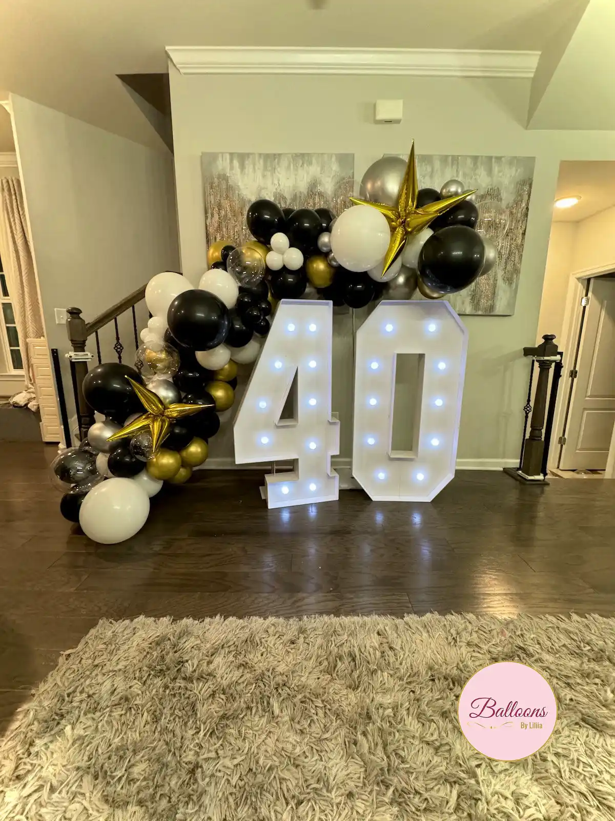 40th Birthday Balloon Garland Marquee in NJ