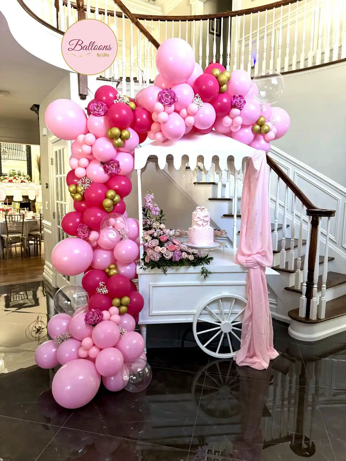 Pink Red Balloon Garland Decor in NJ
