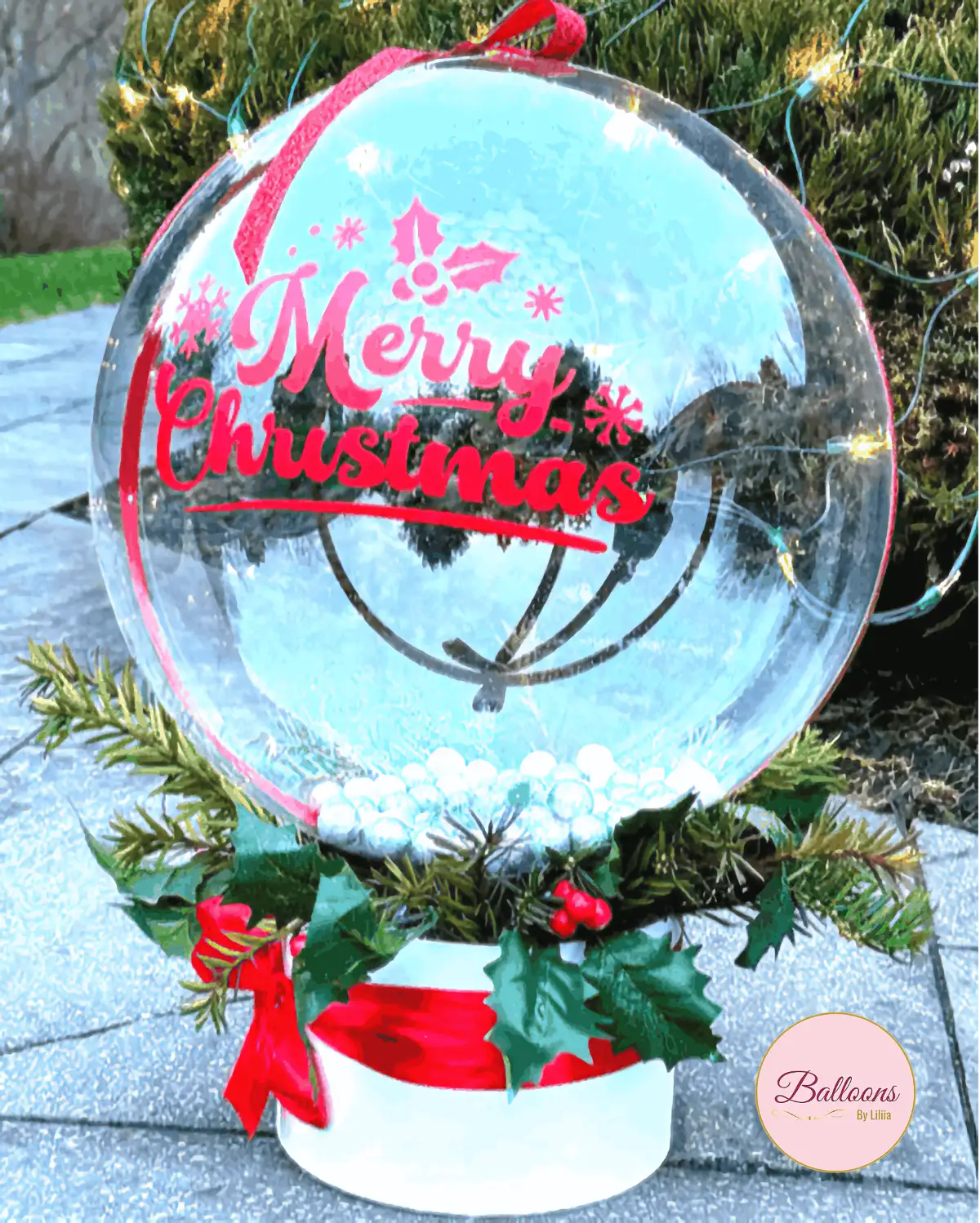 Christmas Balloon Bouquet Red White NJ