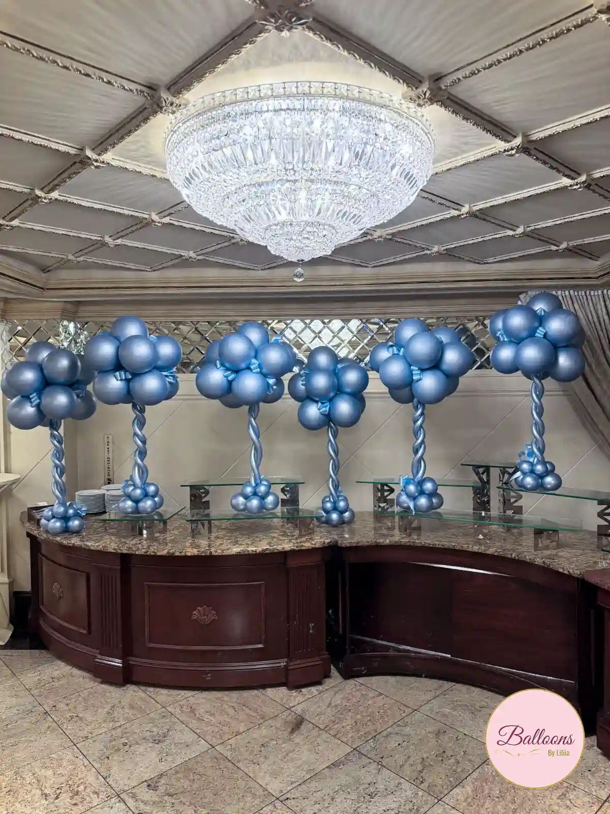 Navy Silver Balloon Centerpieces in NJ and NYC