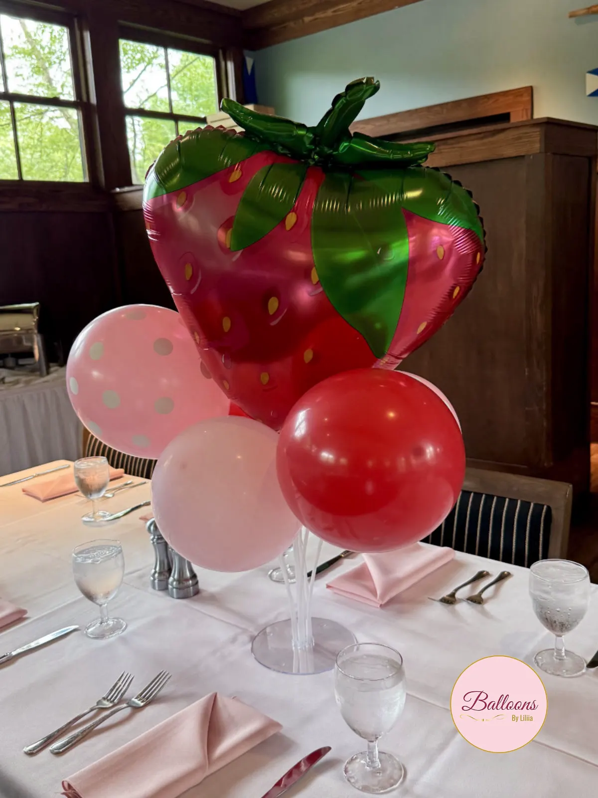 Strawberry Birthday Balloon Centerpieces in NJ and NYC